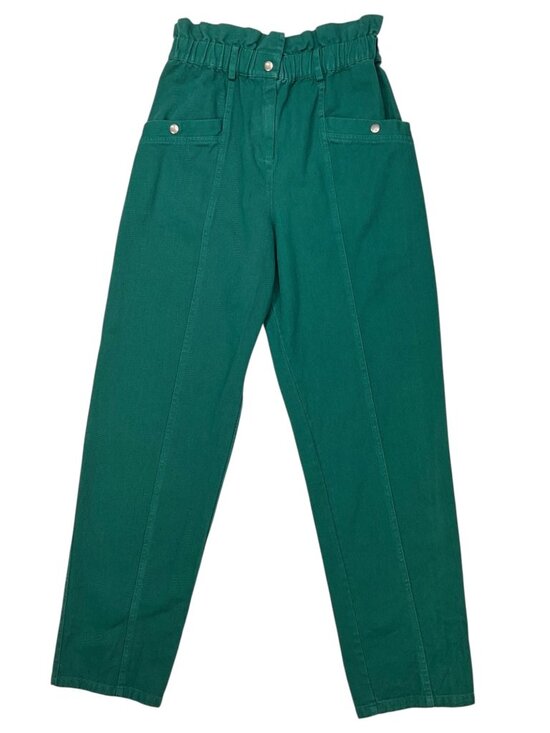 Sea New York Denim - Sea New York Denim Metta Pant 6 Green Paperbag Waist Tapered High Rise Fall